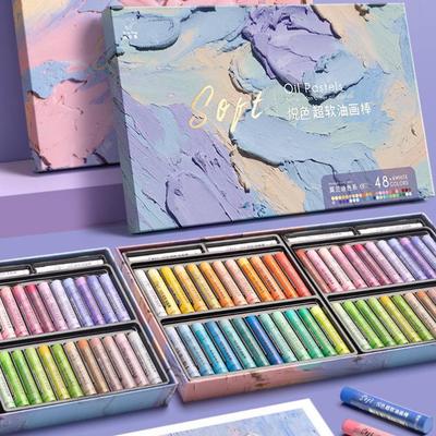 24/48 Colors Professional Soft Oil Pastels Set White Painting Crayons Art Supplies Painting Tools for Artists Students Gifts