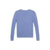 Polo Ralph Lauren SS23 Solid Color Thick Twisted Embroidered Knit Sweater Women sweater Blue 211891640-003