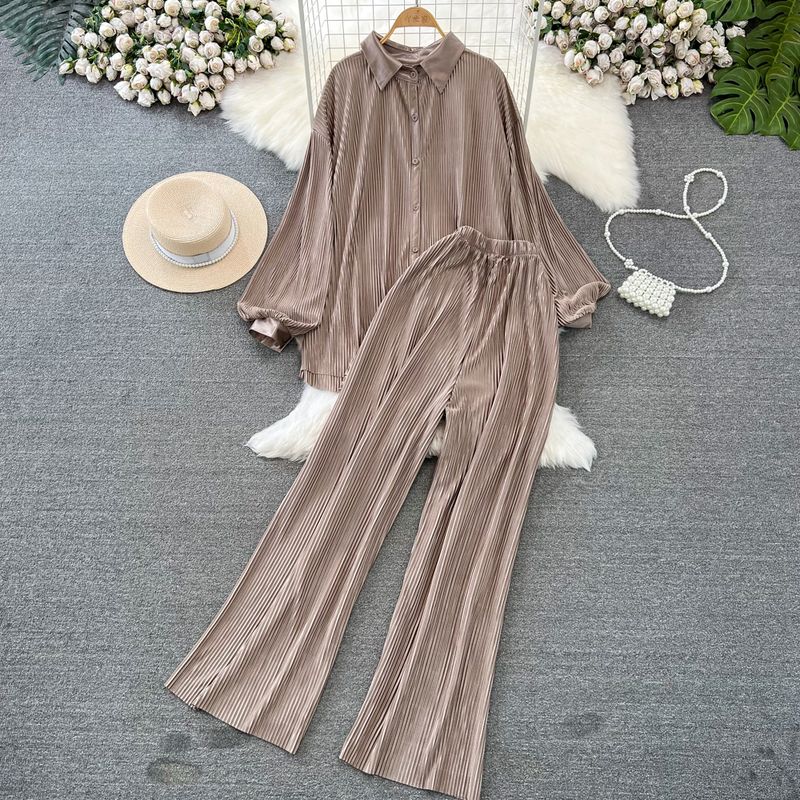 Sanzhai Ruched Socialite Lantern Single-Breasted Fashion Suit