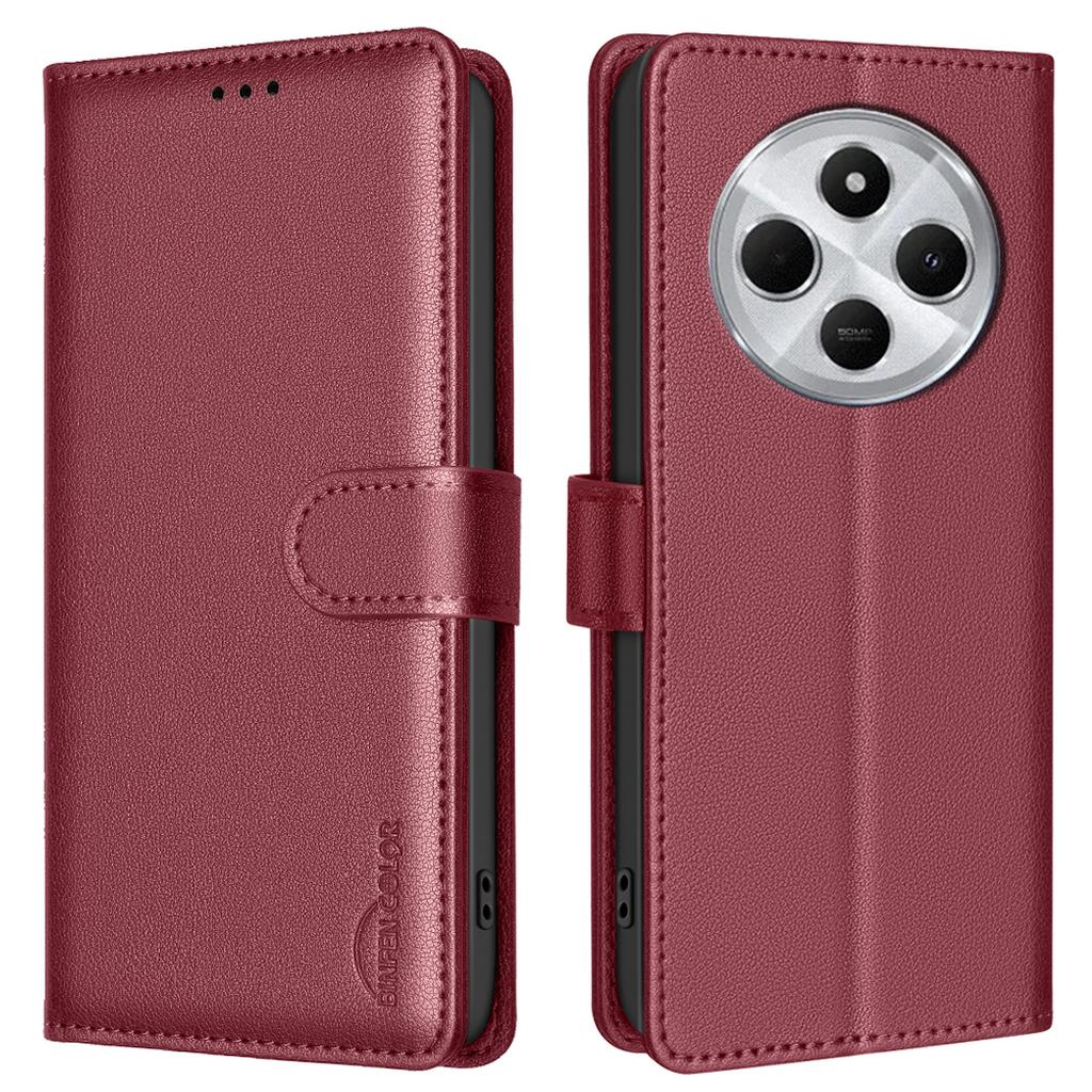 BINFEN COLOR BF32 For Xiaomi Poco C75 4G/Redmi 14R 5G/14C 4G Leather Case Wallet RFID Blocking Phone Cover