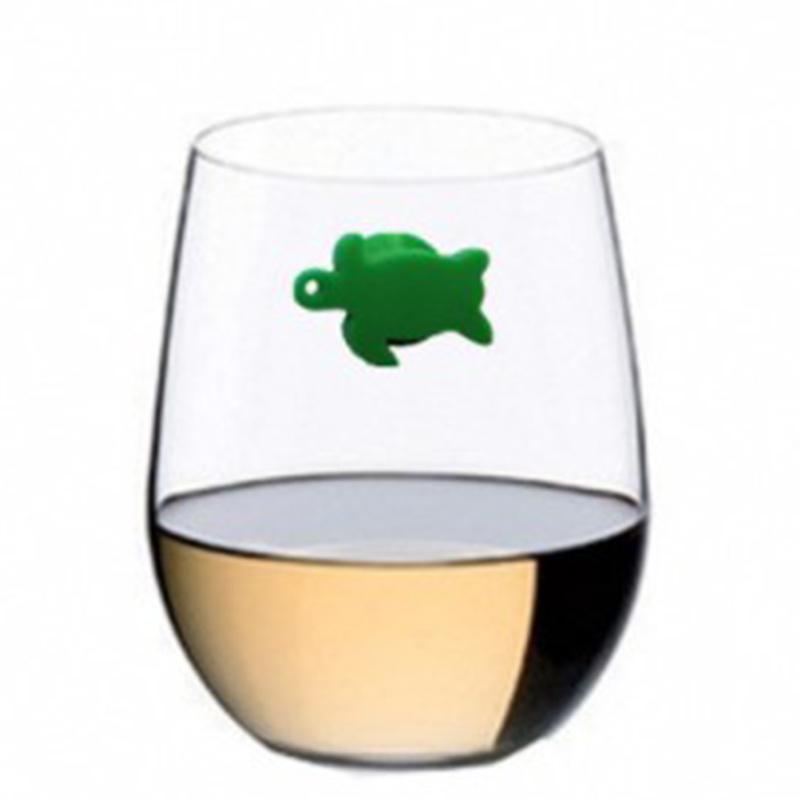 12 ks/sada Kreativní roztomilý přísavkový přívěsek na sklenici na víno Mořská zvířata Značka na sklenici na víno