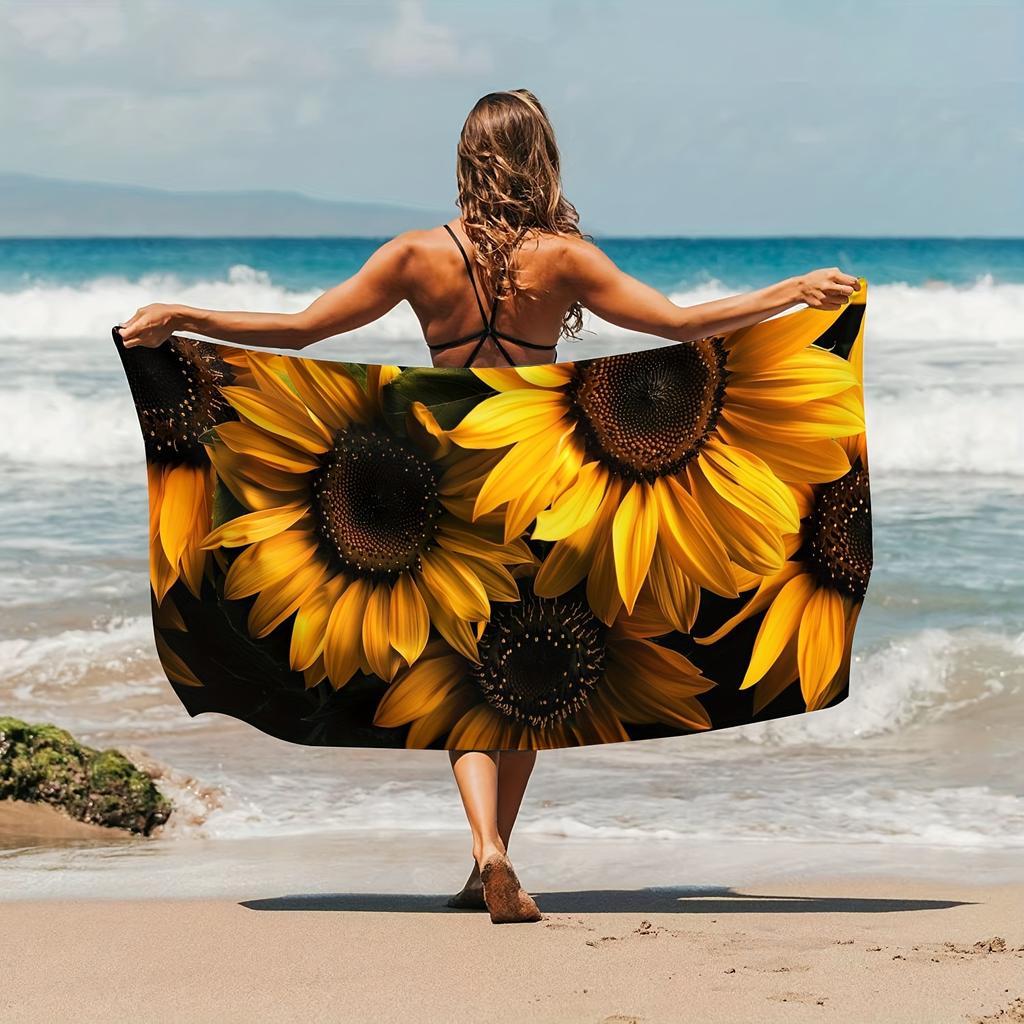 Colorful Mandala Pattern Beach Towel, Exotic Geometric Art Quick-Dry Sand-Free Microfiber Bath Towel for Yoga, Swim and Travel