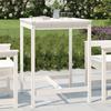 Vidaxl Garden Table, White, 82.5X82.5X110 Cm, Solid Pine Wood