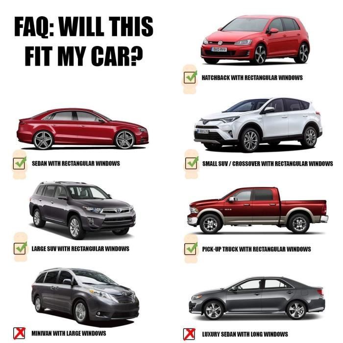 Pare-Soleil Voiture - JELLYBABABABY - Protection UVA - Installation Facile - Matériau Élastique - 2019