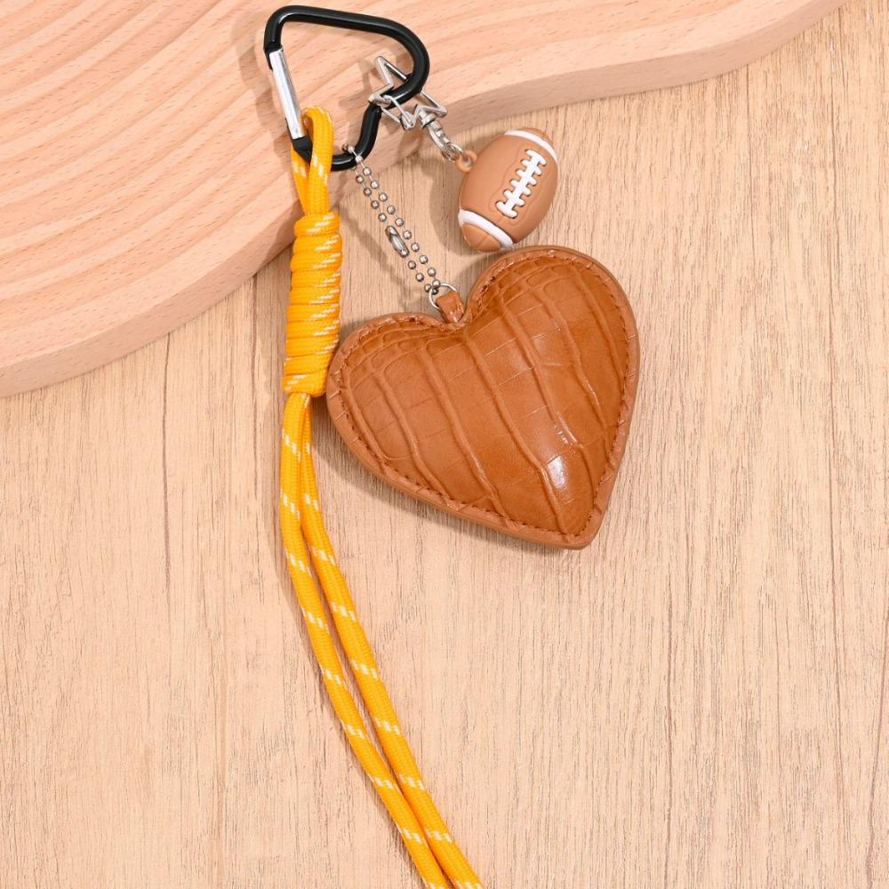 Basketball Braided Rope Car Keyrings PU Love Football Bag Charm Leather Heart Keychain  Kids Gifts