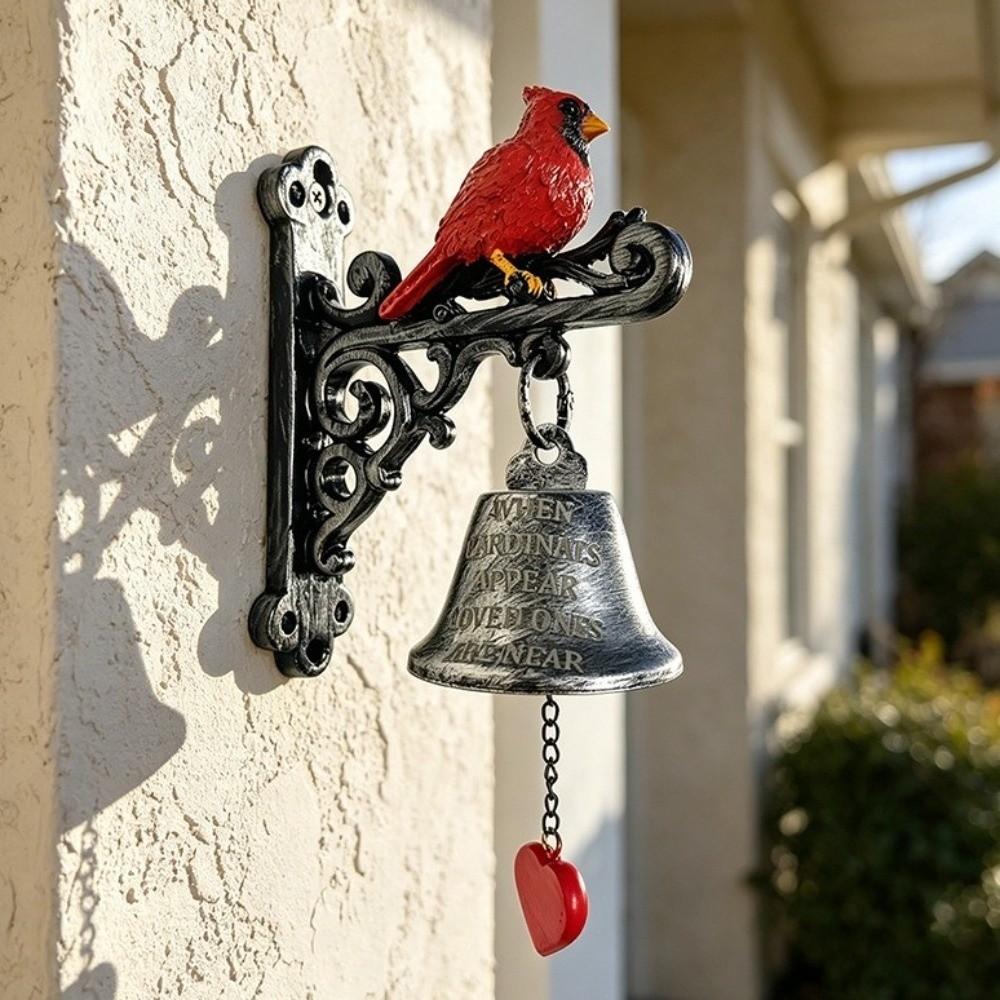 Metal Red Bird Doorbell Sturdy Retro Doorbell Rural Style Wall Mounted Doorbell  Entrance Door