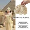 Handmade Knit Skullies Caps Solid Color Beanies Cap Ethnic Style Crochet Flower Hat  Ladies