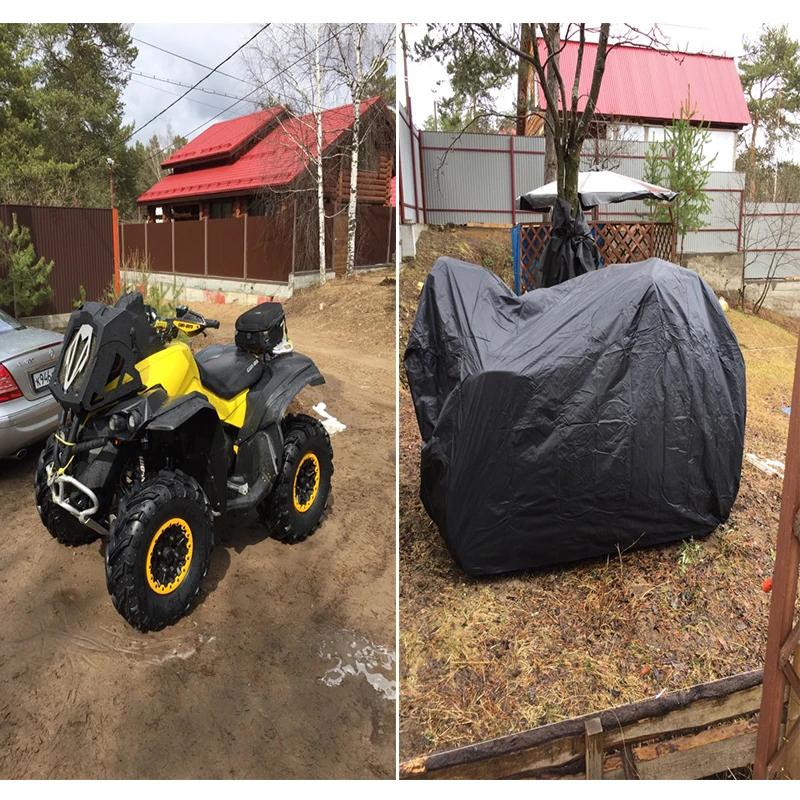 Quad Bike ATV Cover Universal 190T Waterproof Dustproof Motorcycle Vehicle Scooter Kart Motorbike Covers M L XL XXL XXXL Black