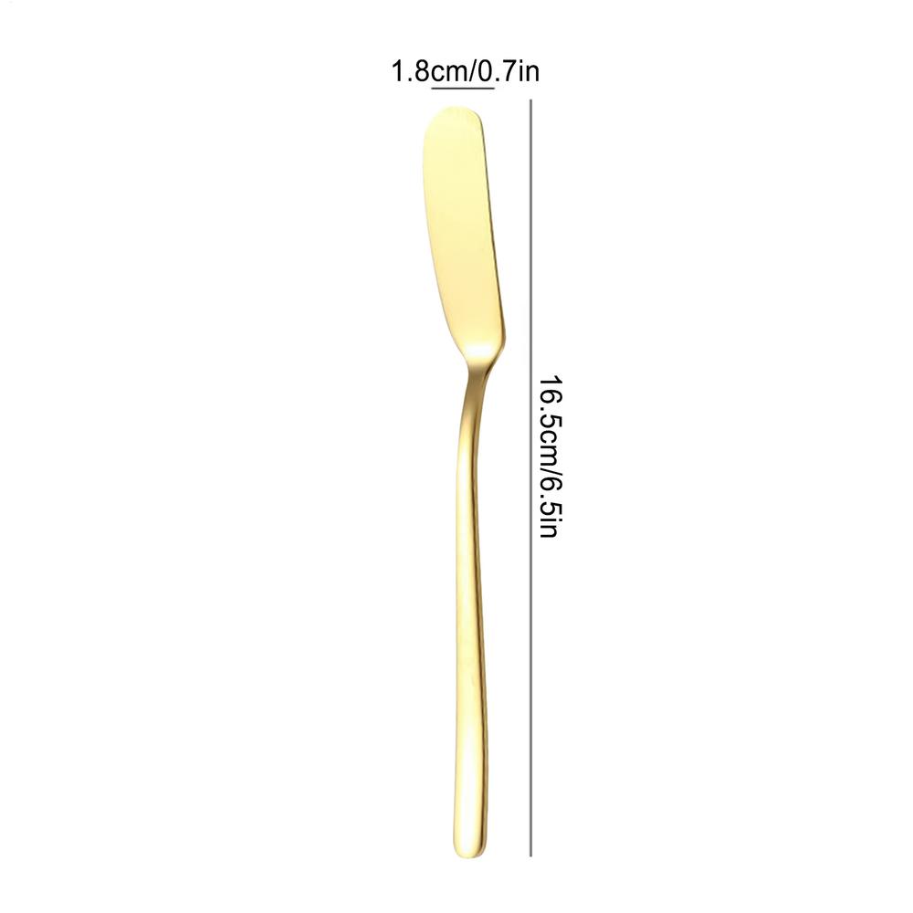 Jar Scraper Stainless Steel Butter Spatula Kitchen Tool Butter Scraper With Long Handle Cheese Curved Scraper Silverware For