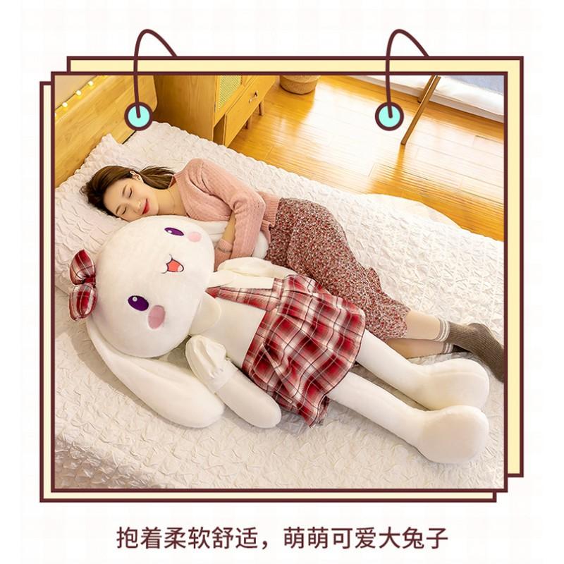Cute Plush Rabbit Toy In JK Skirt Style Soft Stuffed Animal Girls Teens Sleep Pillow Birthday Gift
