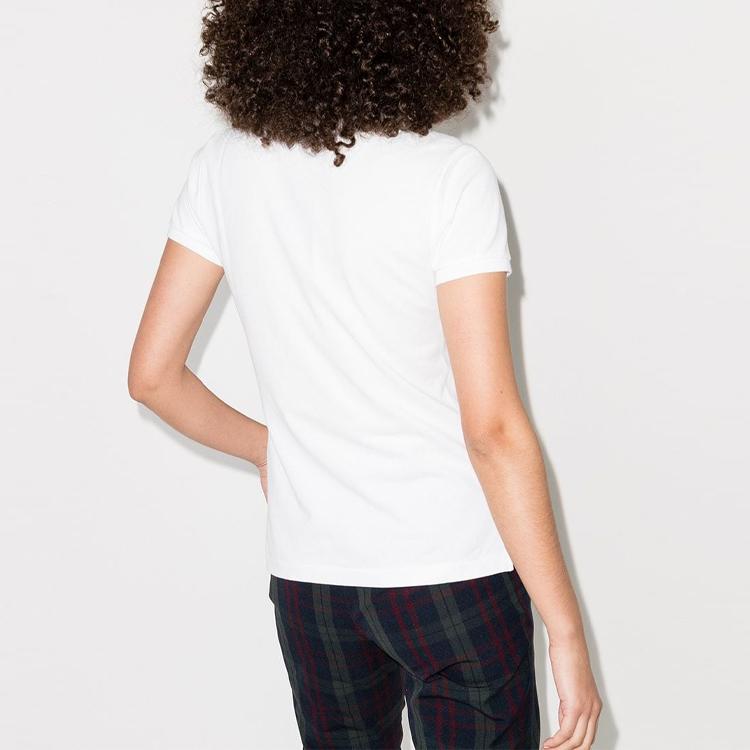 Polo Ralph Lauren SS22 Solid Color Embroidered Crew Neck Short Sleeve T-Shirt Women Tops White 211505656-082