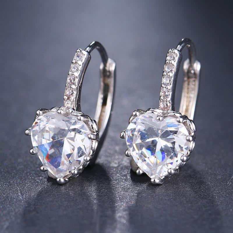 Retro Fashion High-grade Crystal Rose Earrings Women Zircon Ear Studs Wedding Jewelry Gifts