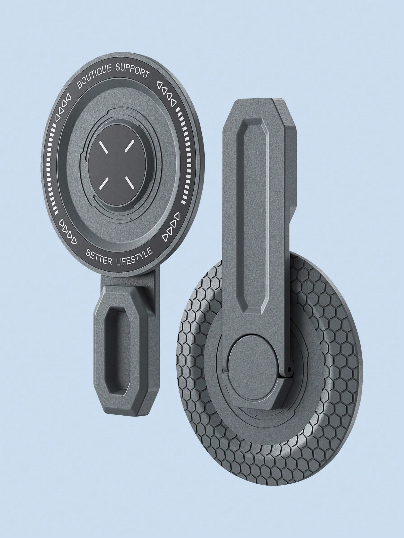 

Magnetic Phone Ring Holder - 360° Rotating Fingertip Loop, Strong Magnetic Adsorption, Universal for All Phones сірий колір