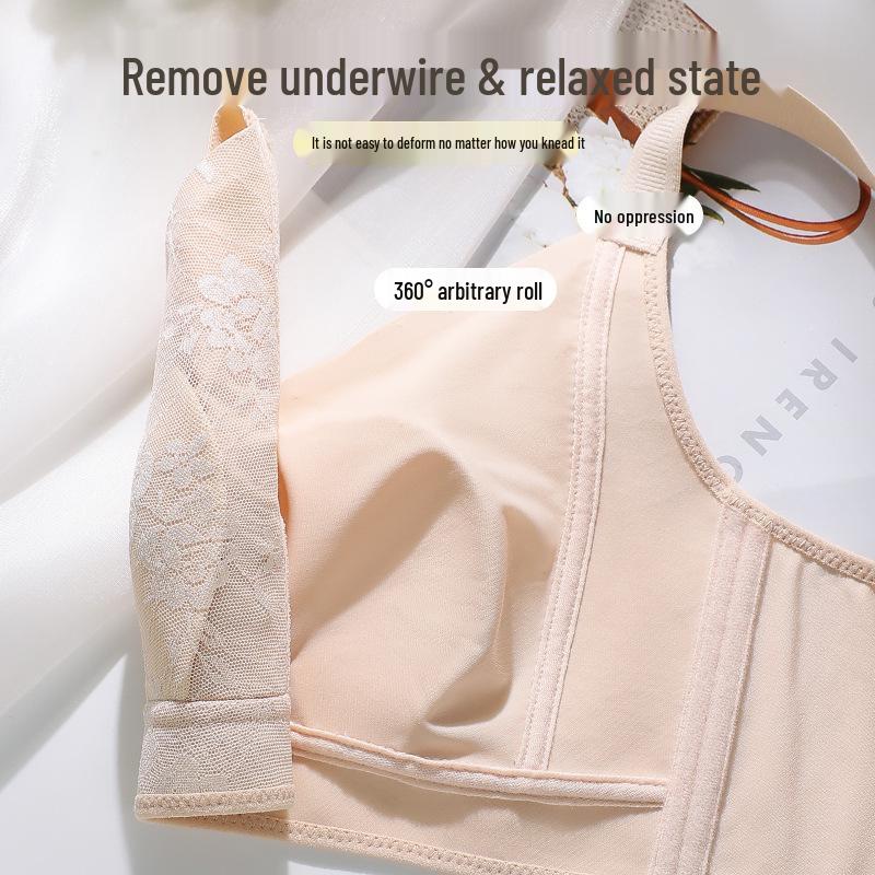 Seamless Sports Bra for Women: Large Bust Minimizer, Thin, Anti-Sagging, Lifting, Wire-Free, with Side Support for Summer.