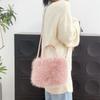 Luxury Faux Fur Ladies Square Shoulder Bags Winter Fluffy Female Crossbody Bag Soft Furry Plush Women's Small Handbags Purse