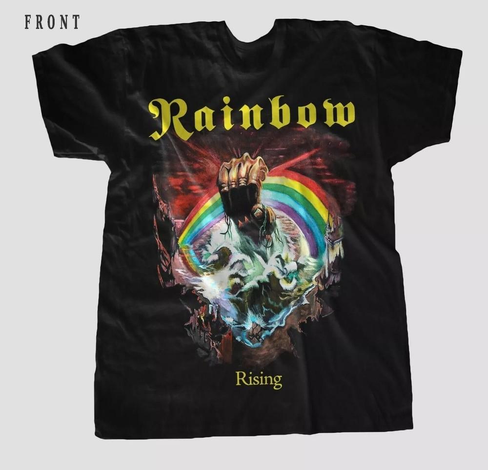 RAINBOW Rising Deep Purple Whitesnake Перепечатанная Черная Унисекс Футболка Унисекс Футболка XXXXL
