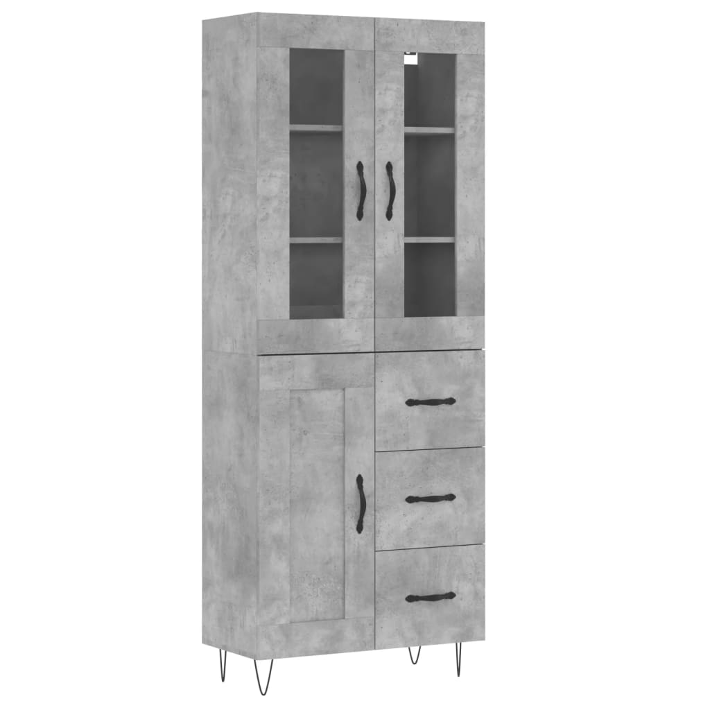 Highboard Concrete Grey 69.5 x 34 x 180 cm Particleboard