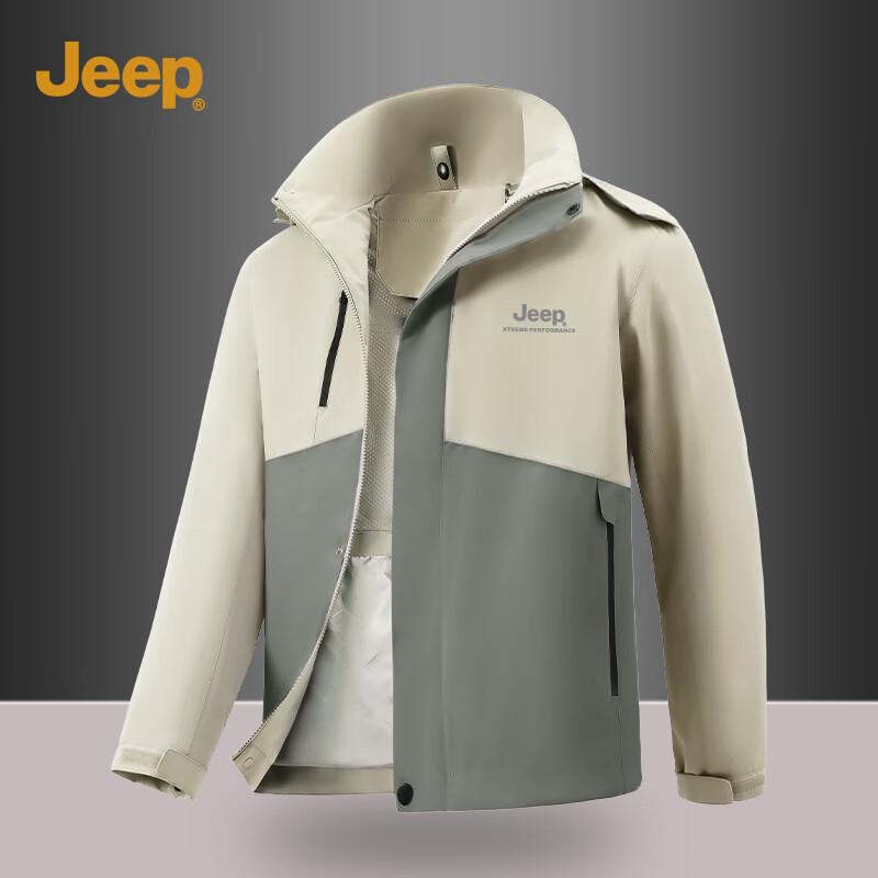 JEEP Men s Softshell Waterproof Color-block Jacket XL