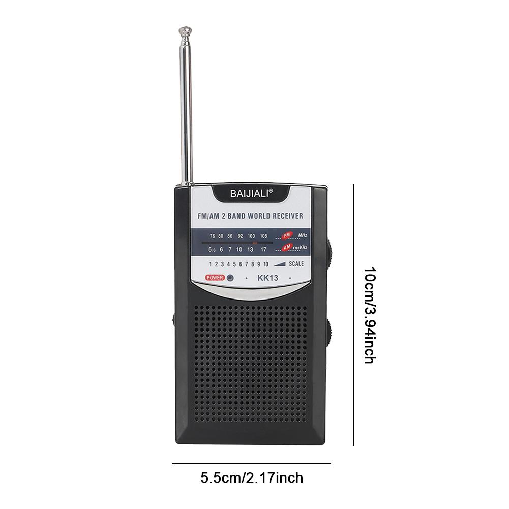 Portable Mini Radio Telescopic Antenna Outdoor Radio Dual Band Retro World Receiver AM/FM Pocket Radio for Outdoor Emergency Use