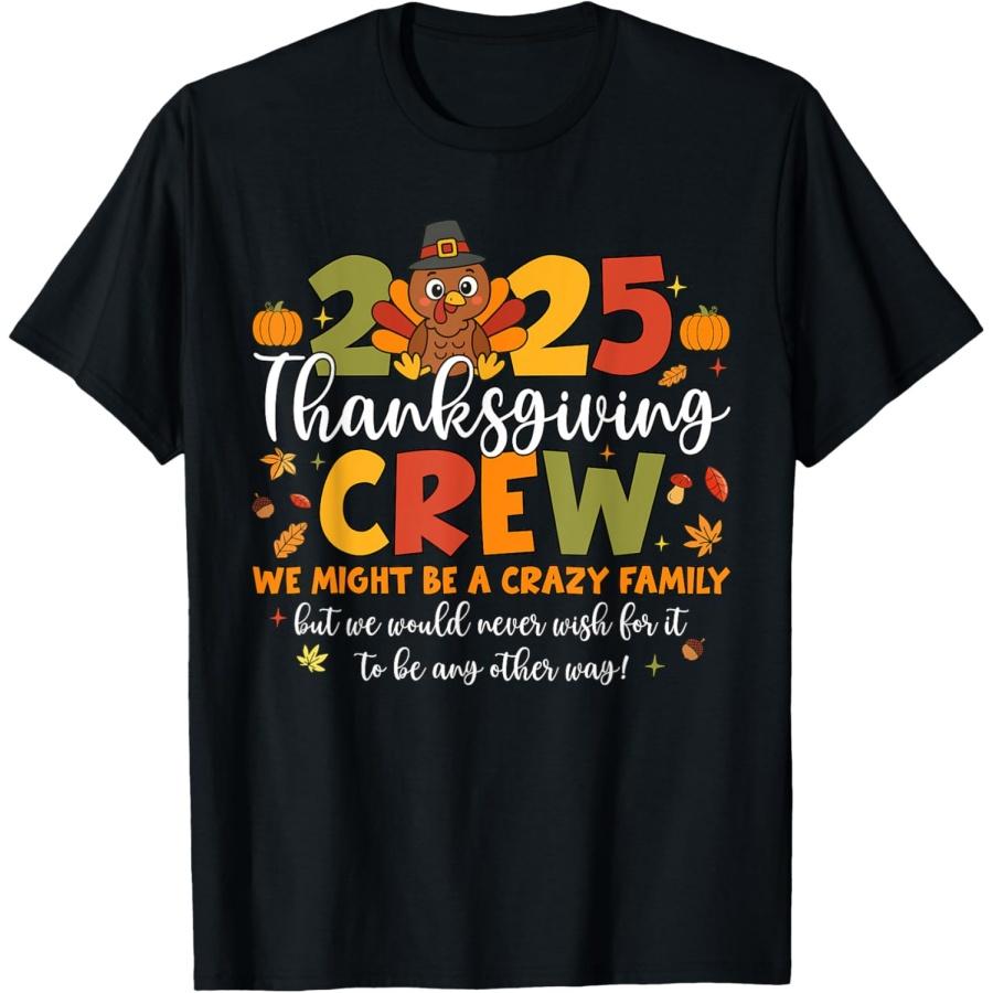 

Family Thanksgiving 2025 Thanksgiving Crew Turkey Matching T-Shirt(1) XXXXXL чорний
