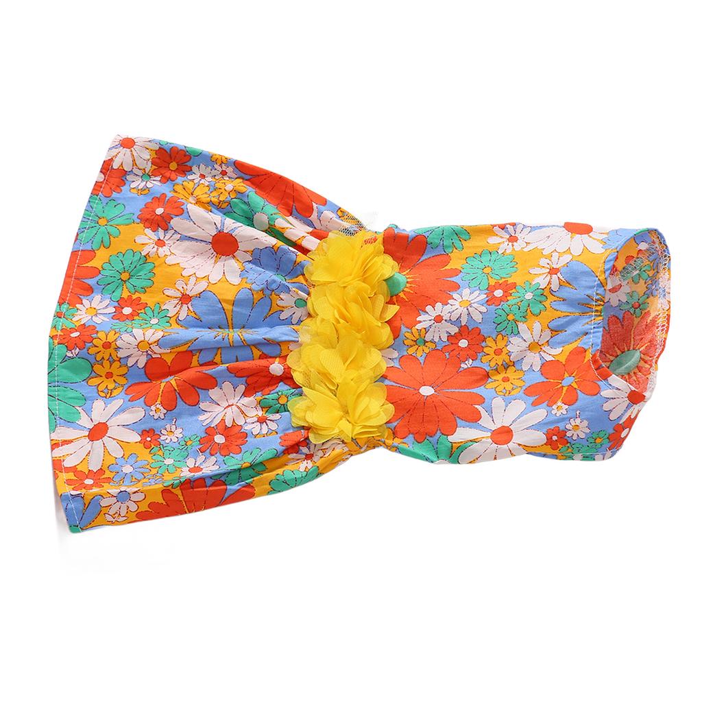 Hundekleid, weich, hautfreundlich, modisch, für den Urlaub mit Welpen, mit Blumendekor für Frühling und Sommer