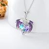 Heart Charm Clavicle Chain Fantasy Crystal Flying Dragon Necklace Jewelry