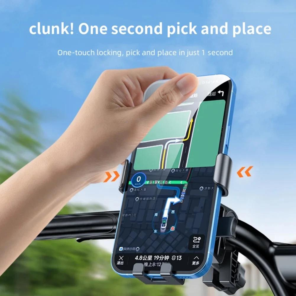 360 Degree Rotation Motorcycle Phone Holder Shock Absorption