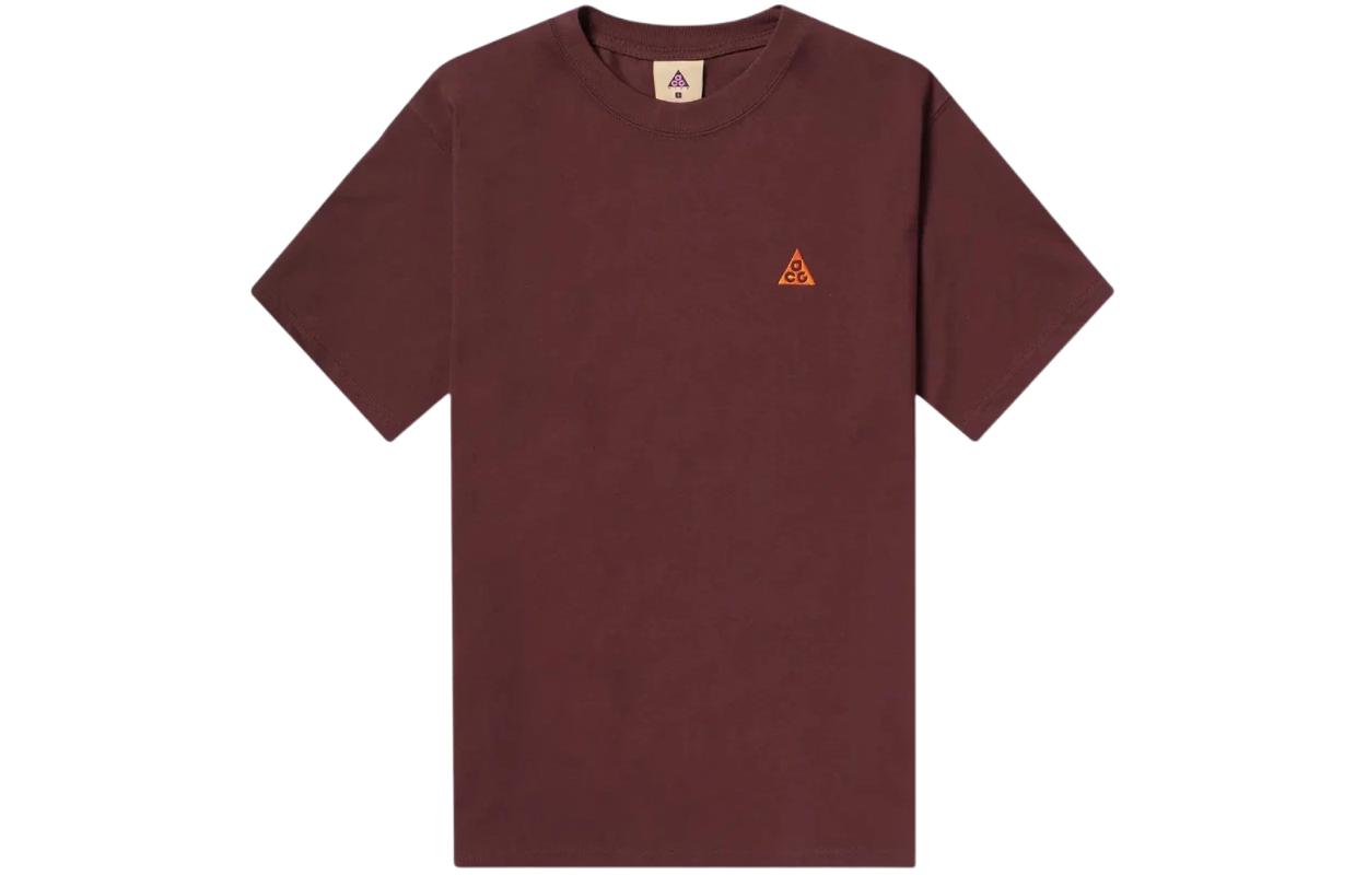 Nike T Shirts Men s Burgundy Crew Neck Moderate Straight Fit DC4081-643 L