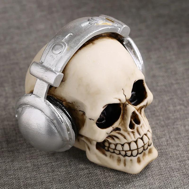 Gothic Culture Resin Skull Decor Statue -Steampunk Skull Halloween Decoration Party Decoration Props Home Bar Decoration