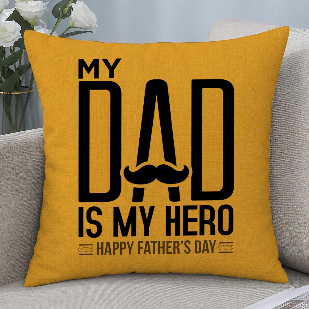 Holiday Fathers Day Cushion Cover Cushion Covers Natural Linen Breathable Sofa Bedroom Decor Pillowcase