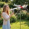 Airplane Weathervane, Metal Airplane-shaped Windmill, Garden Decorative Art, Outdoor Flying Airplane Sculpture, Wind-sensing And Patio Decoration.