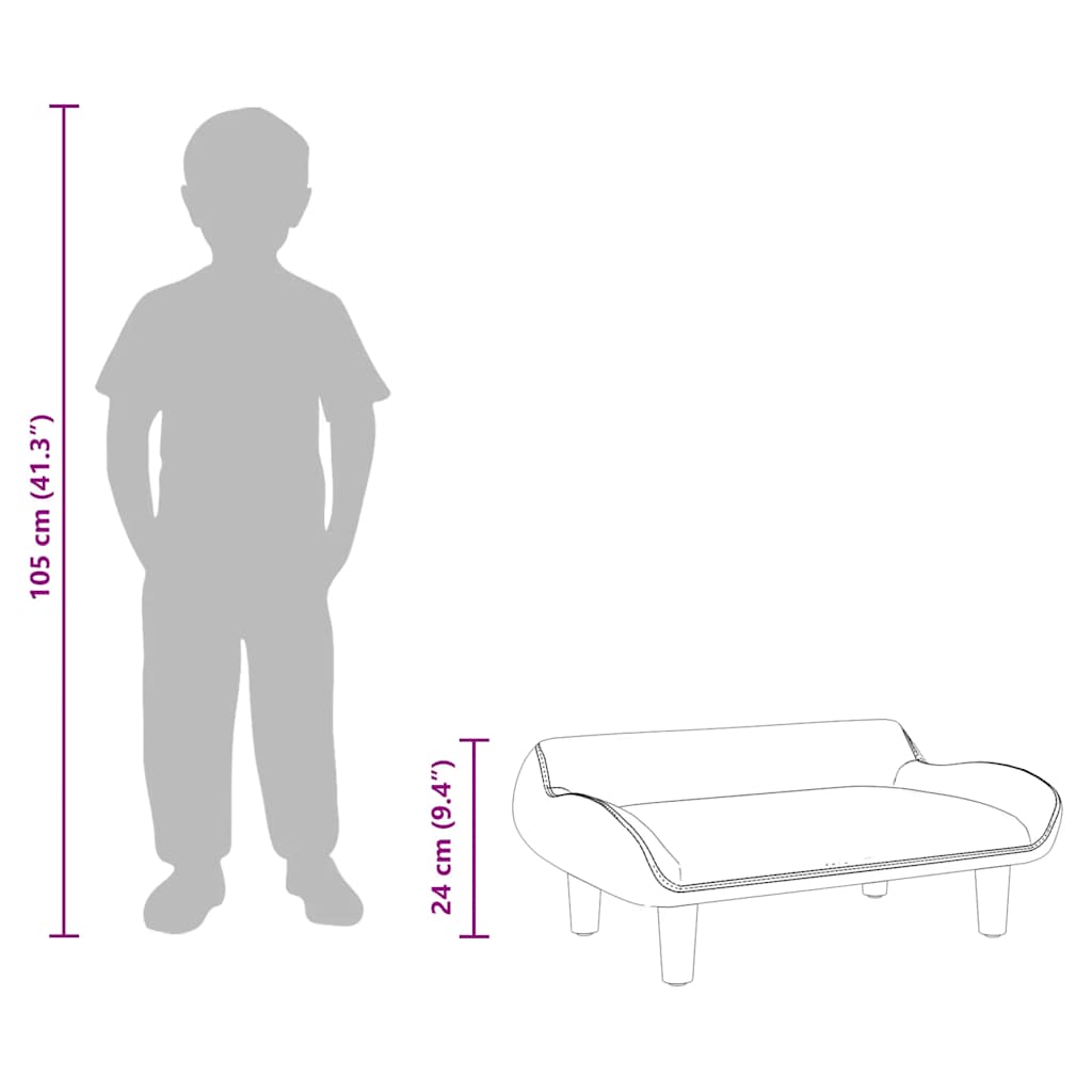 Kids Sofa Pink 70x40x24 Cm Velvet