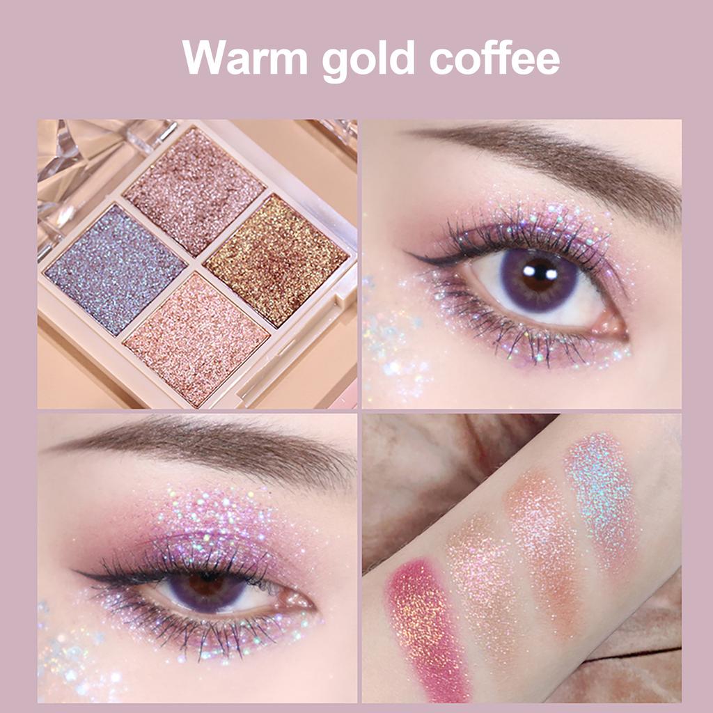 Bright Four-color Waterproof Long-lasting Eye Shadow Valentine's Day Gift