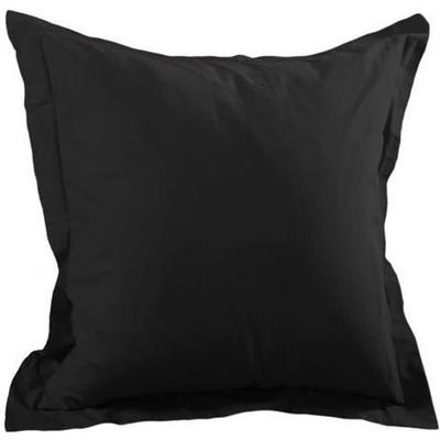 Taie D'oreiller - GAMME ALICIA - 65x65 Cm - 100% Coton - Noir - Finition Bourdon Volant 5 Cm