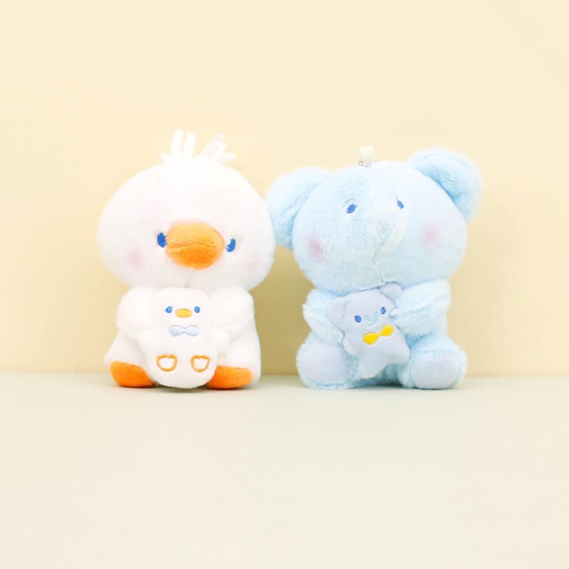 Adorable Plush Toy Bear Keychain Soft Short Plush Stuffed Animal Decoration