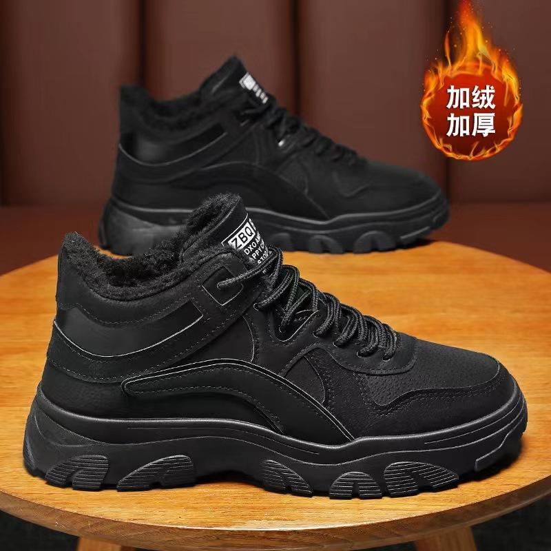 Men's Shoes New Mid High Top Work Boots Trend Versatile Sports Shoes Desert Boots Winter Warm Ankle Boots Outdoor Platform Shoes