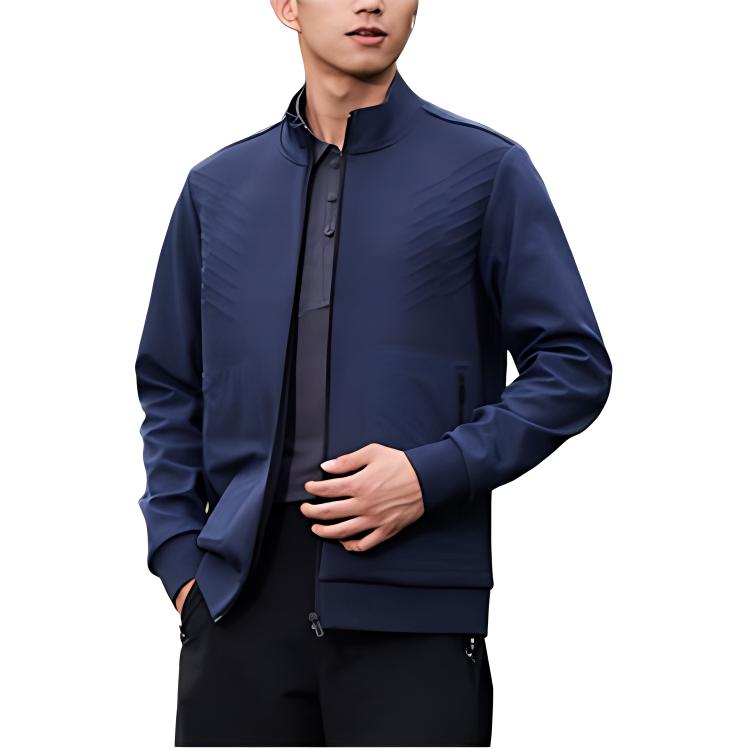 Lining Training Series Solid Color Stand Collar Sports Jacket Men Jacket Outer-Space-Blue AJDT701-1