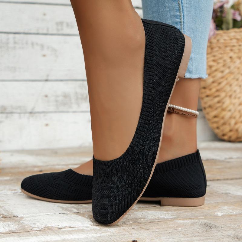 Cross-border Versatile Summer Casual and Comfortable Versatile Spring and Summer New Breathable Fly-woven One-pedal Soft-soled Women's Single Shoes