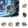 Durable Bag Decoration Cute Acrylic Raccoon Pendant, 2D Flat Forest Animal Charm, Double Keychain Sided Hanging Accessory, Gifts for Lovers,