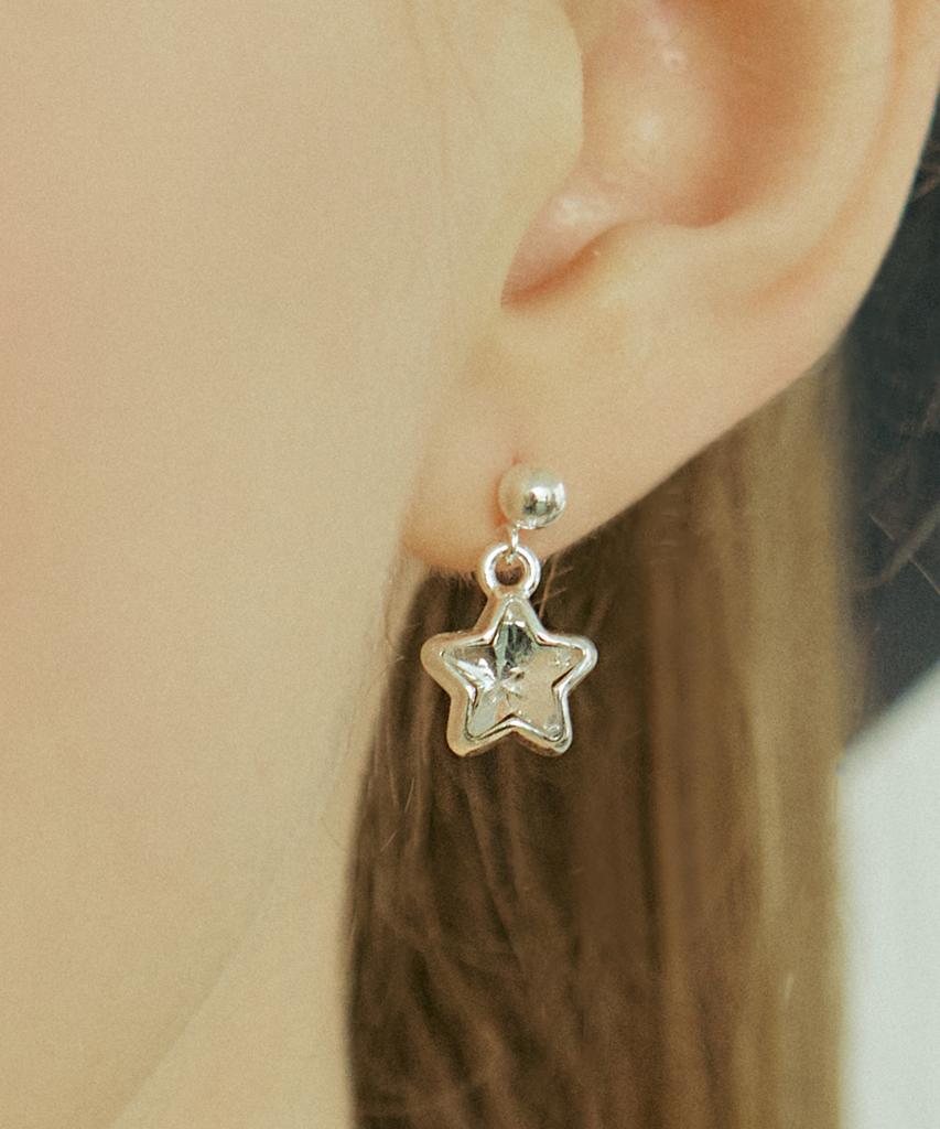 Vvv [Silver 925] Cubic Star Earrings