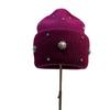 Winter Light Luxury Niche Rhinestone Heavy Industry Knitted Hat Celebrity Outdoor Warm Rabbit Hair Pullover Hat