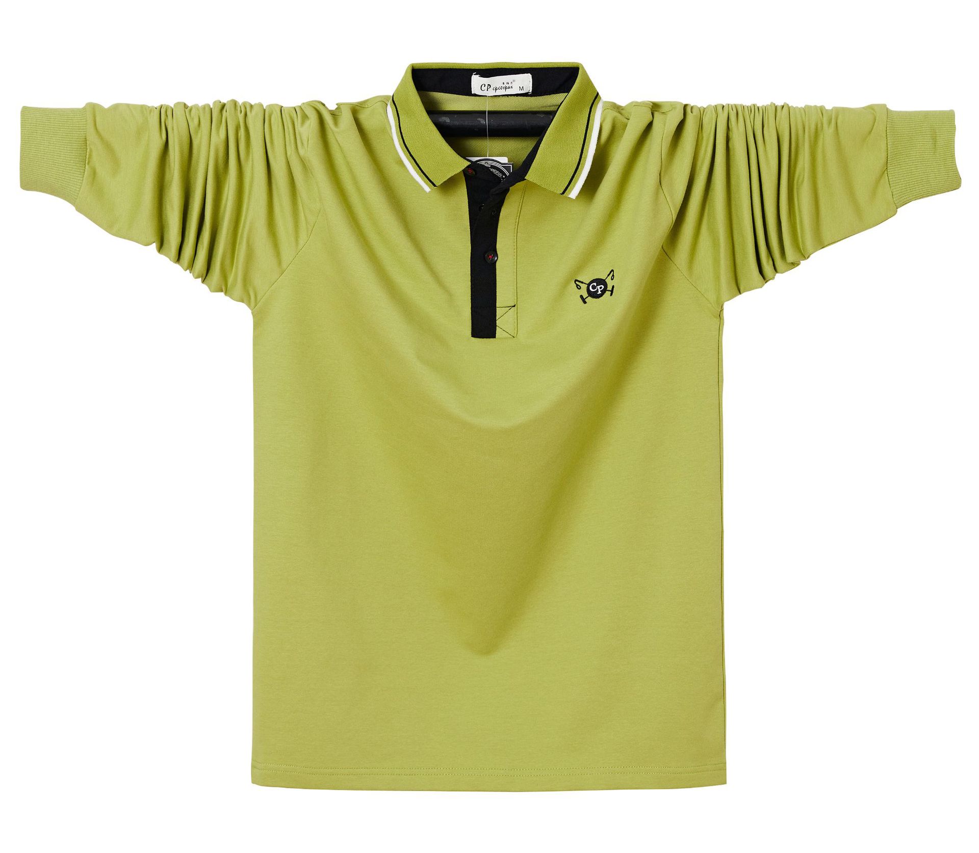 

Новая мужская деловая влагоотводящая повседневная футболка с длинным рукавом и лацканами из легкой мягкой высококачественной ткани, не мнущаяся, дышащая хлопковая рубашка поло XL трава зеленый