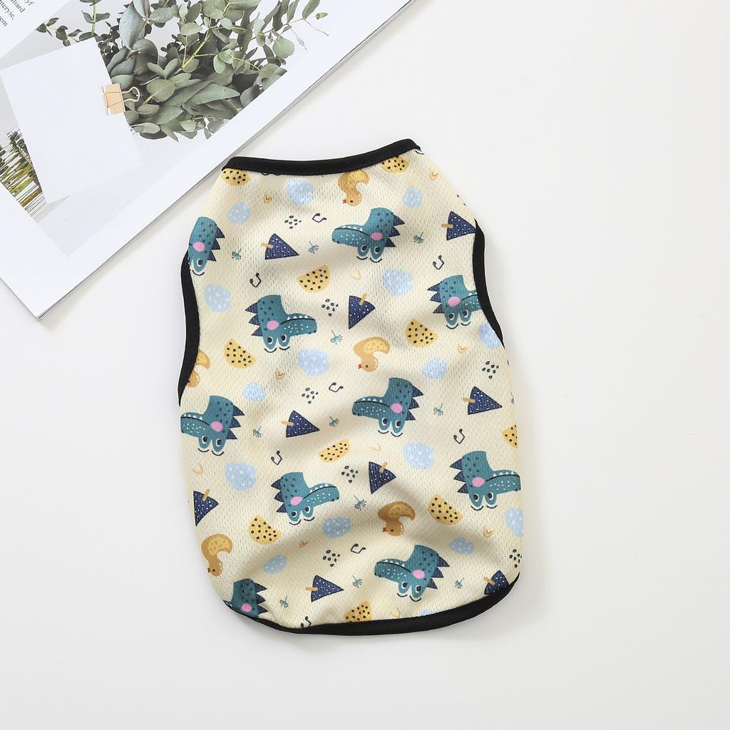 Summer Cute Pet Dog Costume Print Puppy T-shirt Sweatshirt Breathable Chihuahua Teddy Tank Top Dog Clothes for Small Medium Dog