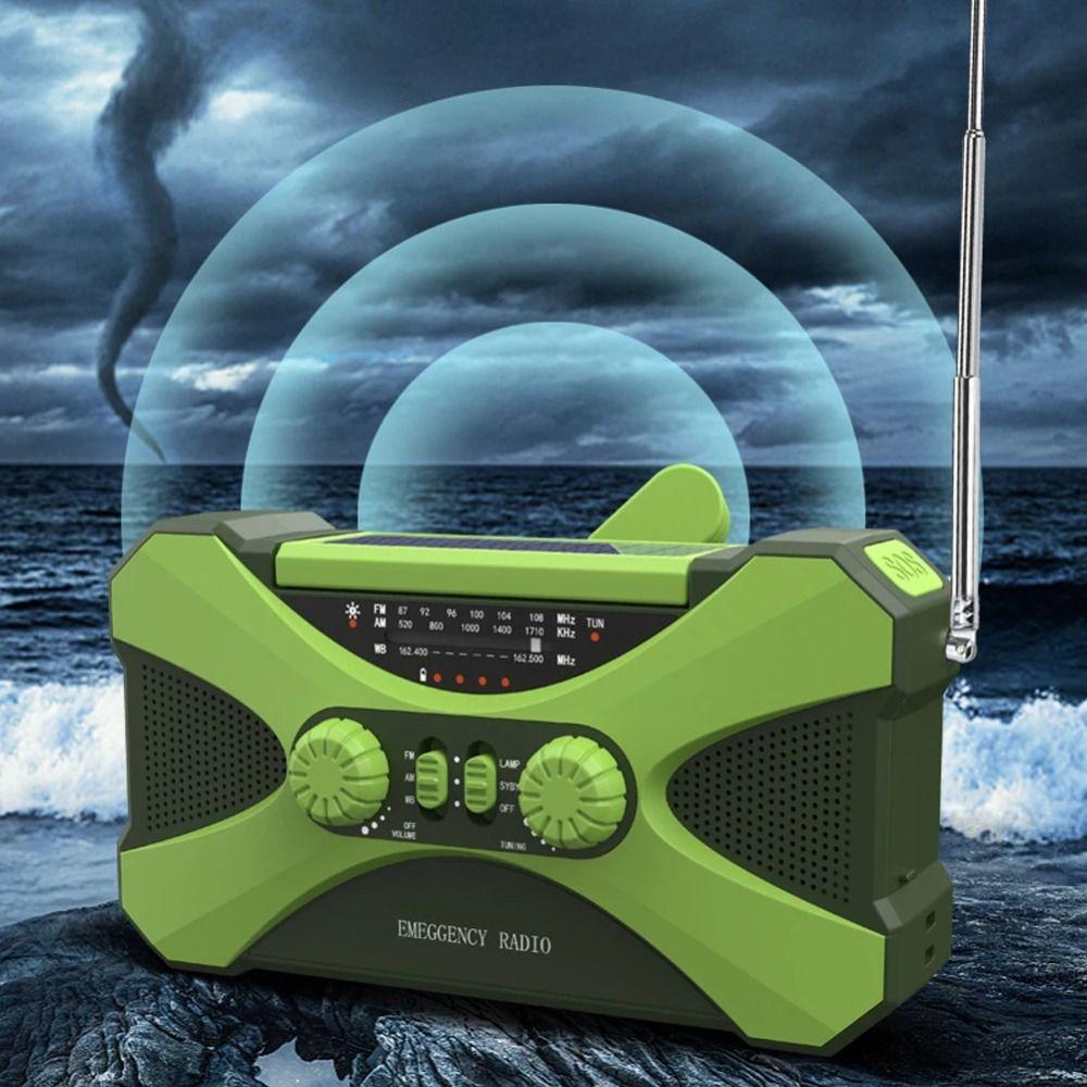 High Brightness Emergency Radio Hand Crank Wireless Speaker AM/FM/WB Weather Radio  Outdoor Camping