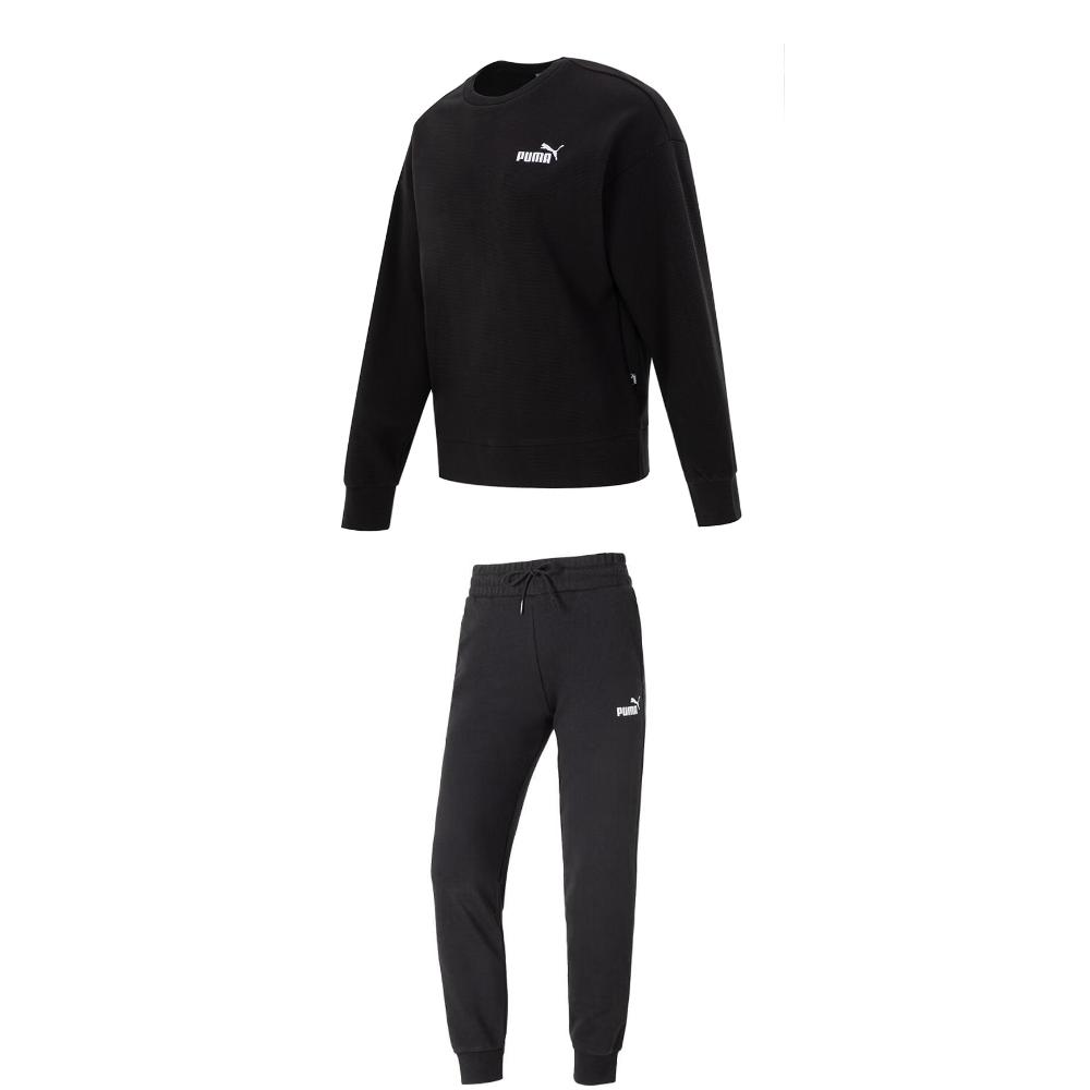 

Puma Round Neck Pullover Long Sleeve Drawstring Cuffed Pants Sweatshirt Set Women sweatshirt set 678444-01+682126-01 XL