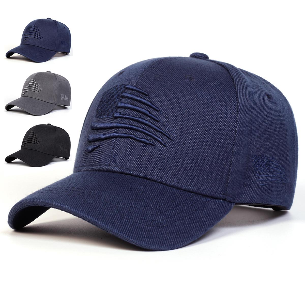 

Unisex American Flag Embroidery Baseball Caps Adjustable Casual Hats Spring and Autumn Outdoor Sunscreen Hat чорний