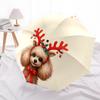 1pc Christmas Poodle with Antlers Umbrella with Plastic Handle,Suitable for All Seasons Home Travel Outdoor UmbrellaDD230