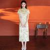 Green national style, new Chinese Suzhou long cheongsam, improved young 1011 new women's high-end sense, daily wear
