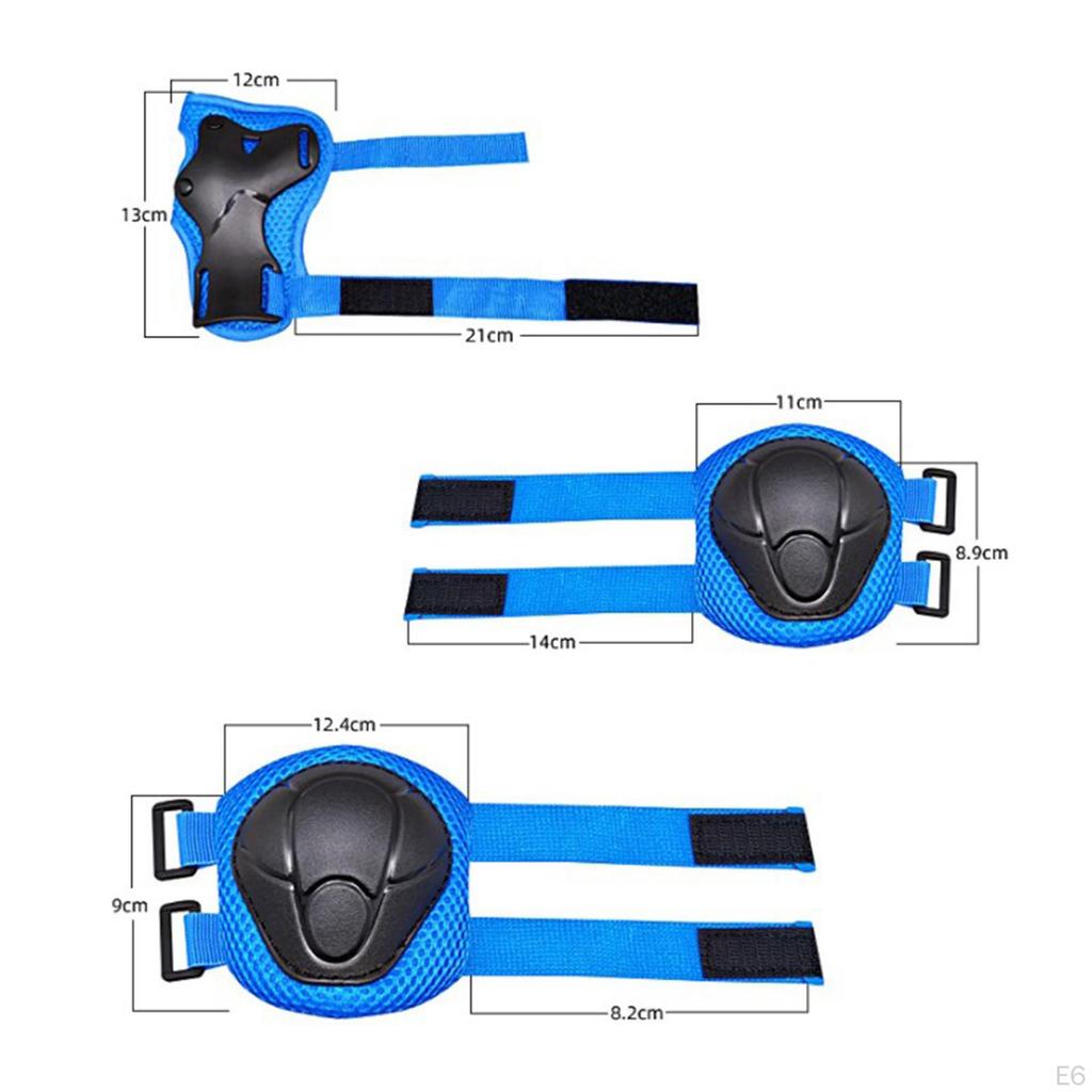 Adjustable Protective Gear Set for 3-9 Years Old Kids, Knee Pads, Elbow Pads Wrist Protectors