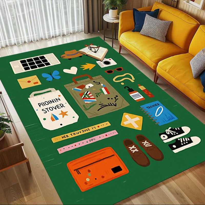 travels shoes Pattern Area Rug, Office Carpet Indoor Outdoor Entrance Doormat, Non-Slip Soft And Comfortable, Living Room, c122031